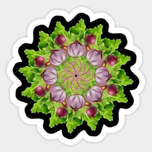 Veggie onion salad mandala Sticker